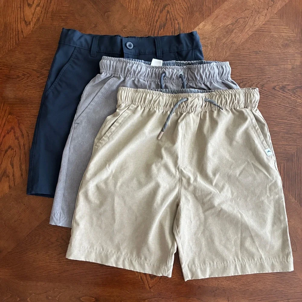Tommy Bahama & IZOD Shorts Bundle Boys Size 10 12 Blue Tan Gray School Active